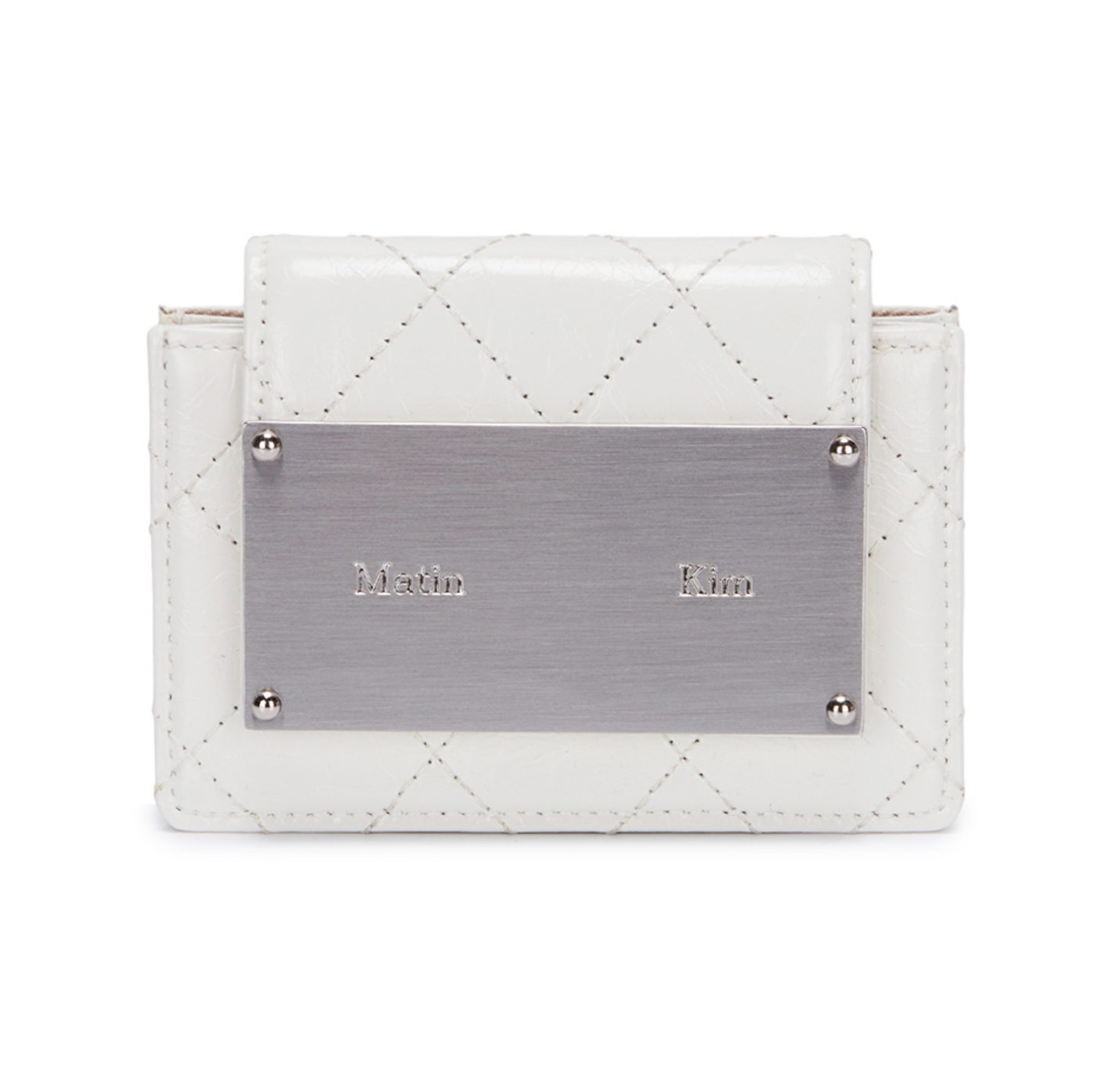 [Matin Kim] QUILTING ACCORDION WALLET IN WHITE