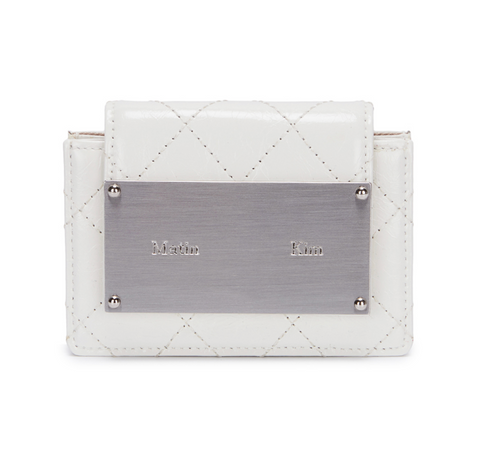 [Matin Kim] QUILTING ACCORDION WALLET IN WHITE