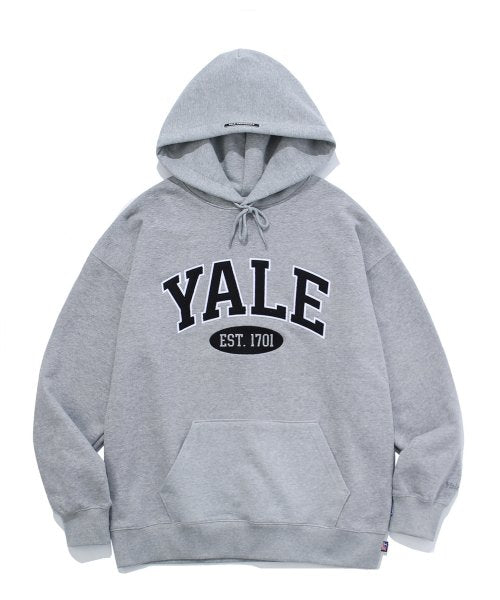 [YALE] 2 TONE ARCH HOODIE GRAY