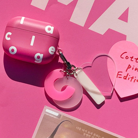 [collagevacance] Logo Alphabet AirPods Case (Pink)