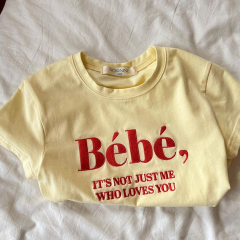[NOIRNINE] Bébé Crop T-shirts (YELLOW)