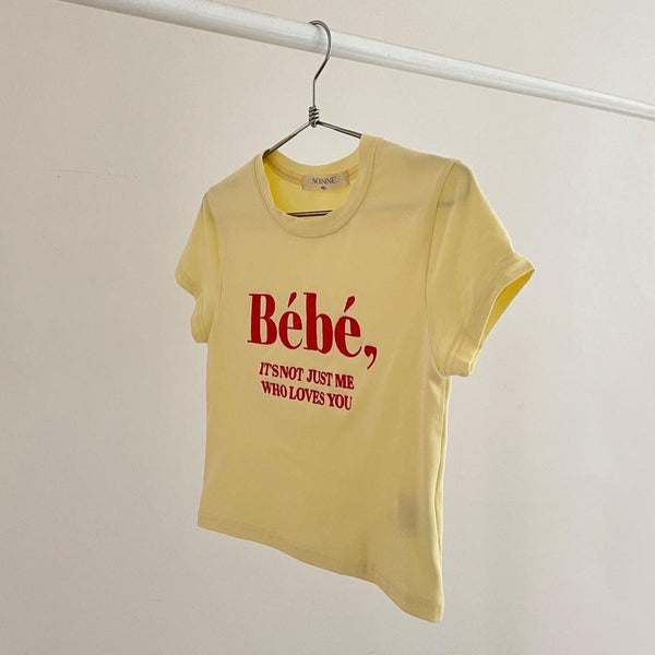 [NOIRNINE] Bébé Crop T-shirts (YELLOW)
