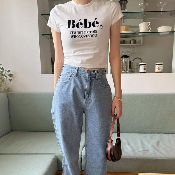 [NOIRNINE] Bébé Crop T-shirts (IVORY)