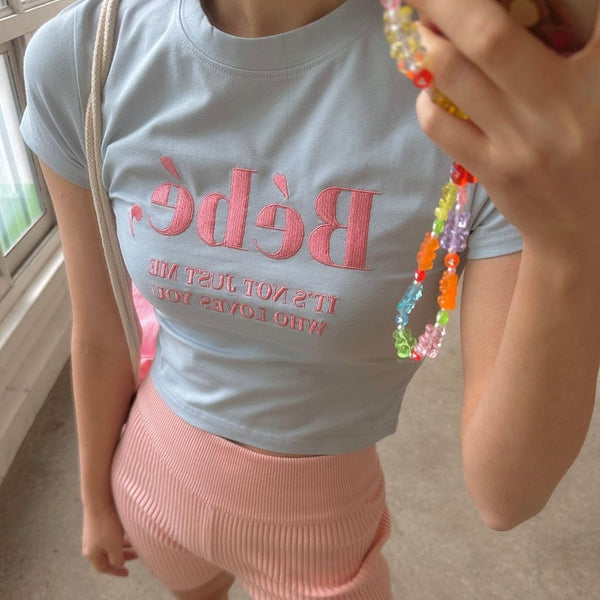 [NOIRNINE] Bébé Crop T-shirts (BLUE)