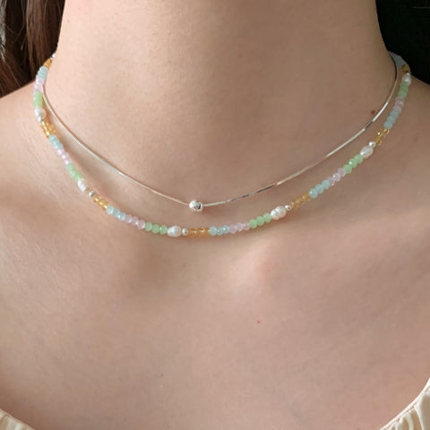 [Forimyme] Lia Beads Pearl Silver Necklace