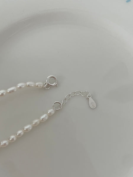 [Forimyme] Pearl Heart Silver Necklace