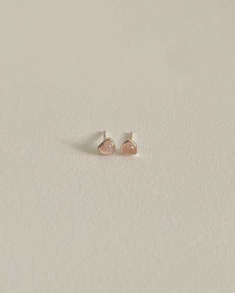 [Forimyme] Some Day Heart Rose Silver Earrings