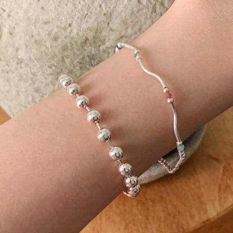 [Forimyme] Silver 925 Deep Beads Silver Bracelet