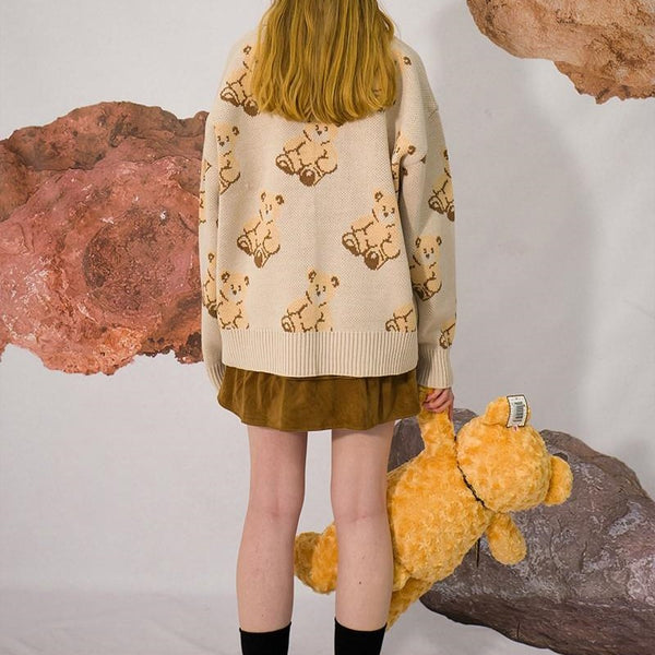 [Main Booth] Teddy Bear Cardigan (Cream)