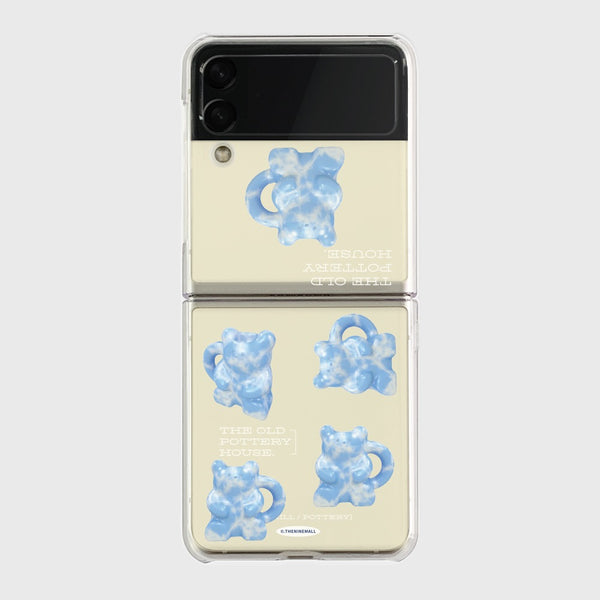 [THENINEMALL] 패턴 블루 포터리 Clear Phone Case (3 types)