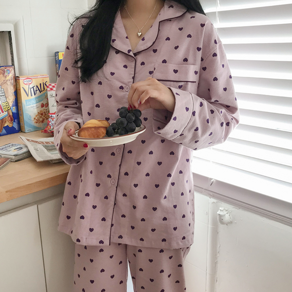 [Juuneedu] Heart Berry Peach Napping Pyjamas