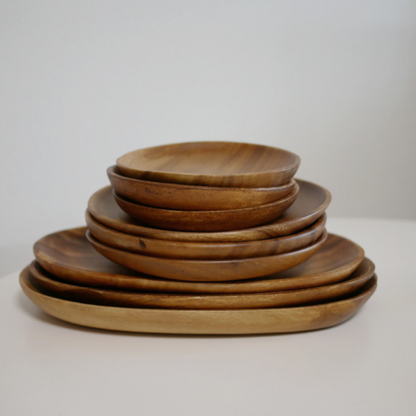 [Bracket Table] Oval Wood Plate
