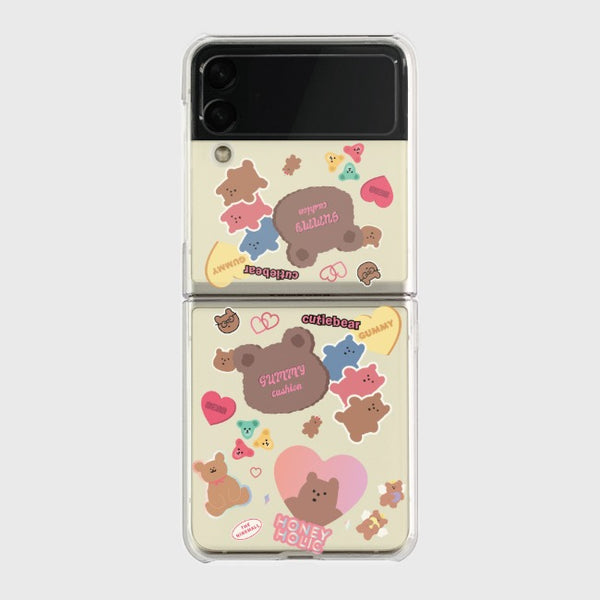 [THENINEMALL] Bear Sticker Pack Clear Phone Case (3 types)