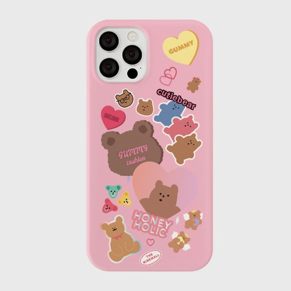 [THENINEMALL] Bear Sticker Pack Hard Phone Case (3 types)