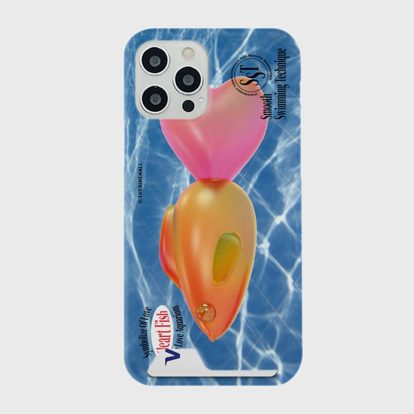 [THENINEMALL] Big Heart Fish Hard Phone Case (2 types)