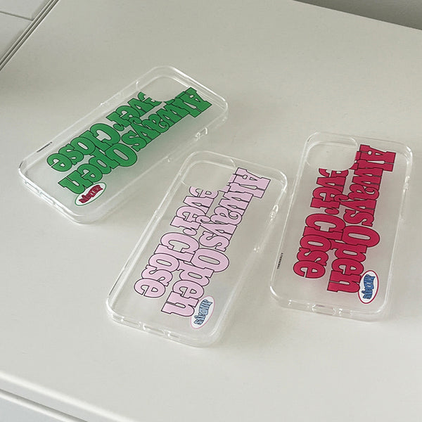 [THENINEMALL] Bold Always Open Clear Phone Case (3 types)