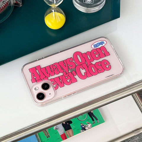 [THENINEMALL] Bold Always Open Clear Phone Case (3 types)