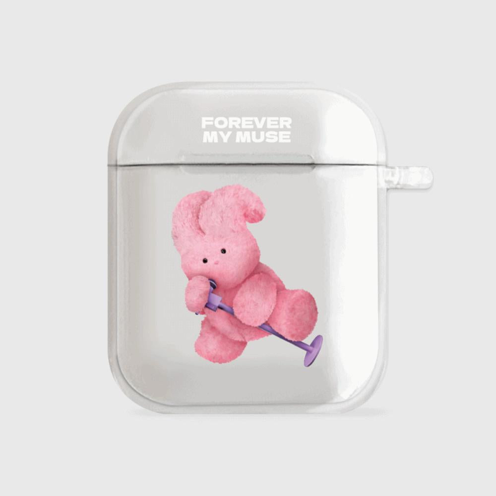 [THENINEMALL] Pink Muse Windy AirPods Clear Case