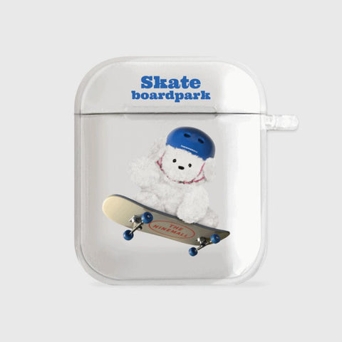 [THENINEMALL] Small Ppokku Skateboarder AirPods Clear Case