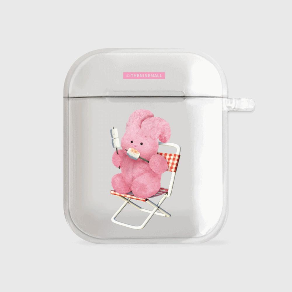 [THENINEMALL] Pink Camping Windy AirPods Clear Case