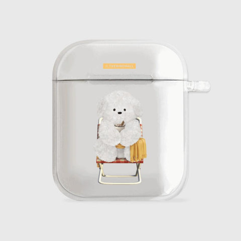 [THENINEMALL] Yellow Camping Ppokku AirPods Clear Case