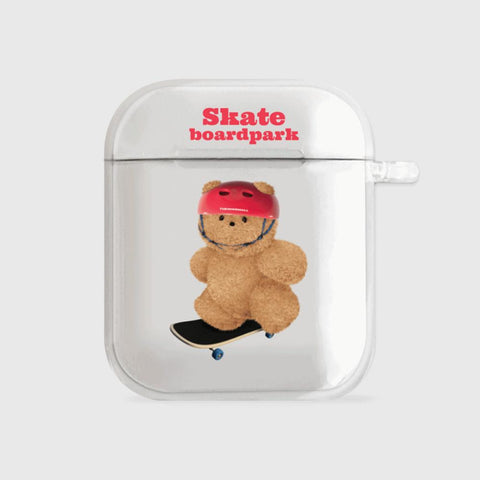 [THENINEMALL] Small Gummy Skateboarder AirPods Clear Case