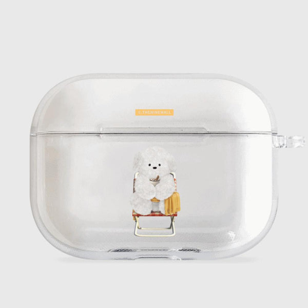 [THENINEMALL] Yellow Camping Ppokku AirPods Clear Case