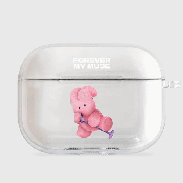 [THENINEMALL] Pink Muse Windy AirPods Clear Case