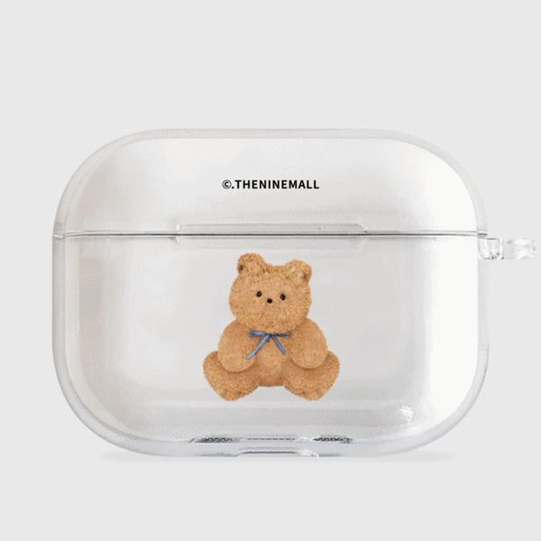 [THENINEMALL] Ribbon Teddy Gummy AirPods Clear Case