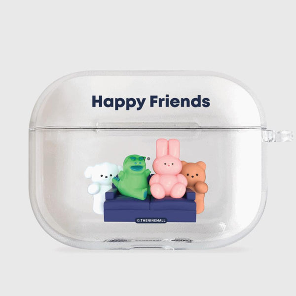 [THENINEMALL] 해피 프렌즈 AirPods Clear Case