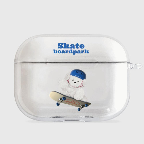 [THENINEMALL] Small Ppokku Skateboarder AirPods Clear Case