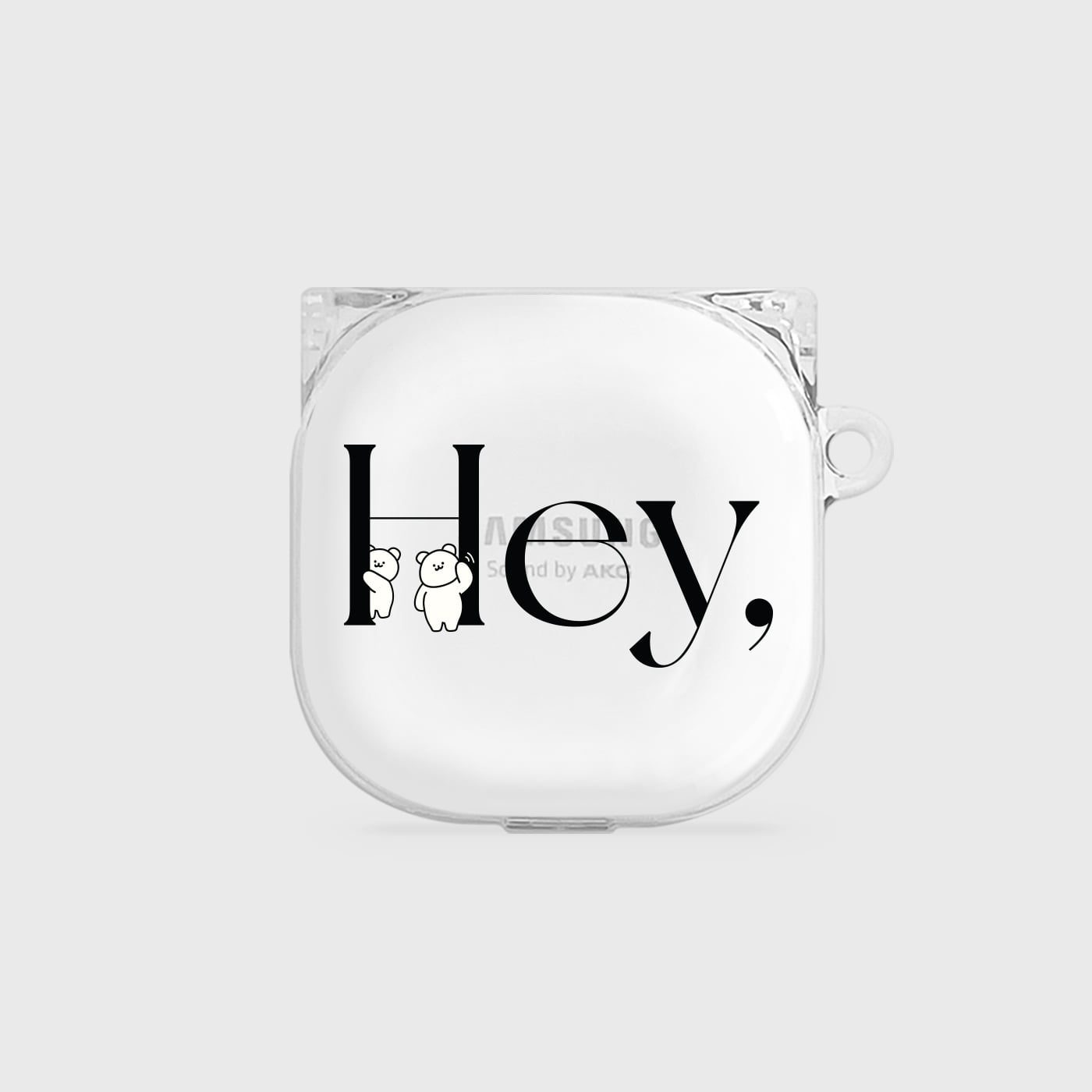 [Mademoment] Hey Momo Lettering Design Buds Live Clear Case