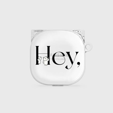 [Mademoment] Hey Momo Lettering Design Buds Live Clear Case