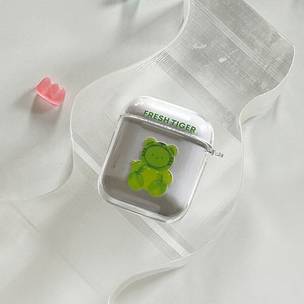 [THENINEMALL] 젤리 타이거 AirPods Clear Case