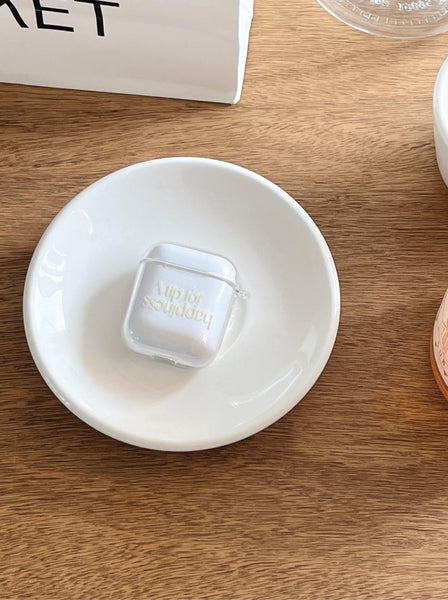 [Mademoment] 해피니스 레터링 디자인 Clear AirPods Case