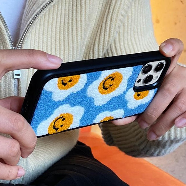 [MOMO CASE] 블루스마일 Embroidery Phone Case