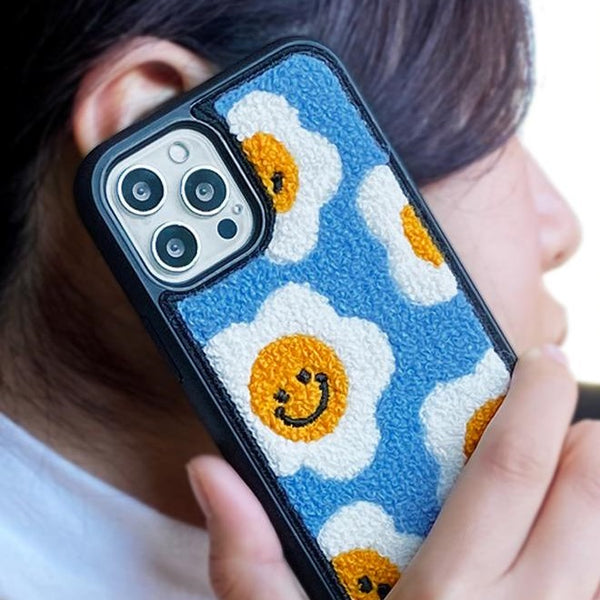 [MOMO CASE] 블루스마일 Embroidery Phone Case