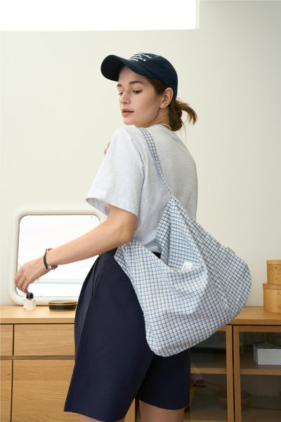 [Mademoment] Daily Check Eco Bag (Navy)