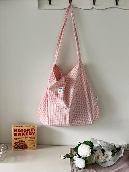 [Mademoment] Daily Check Eco Bag (Pink)