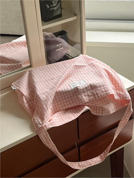 [Mademoment] Daily Check Eco Bag (Pink)