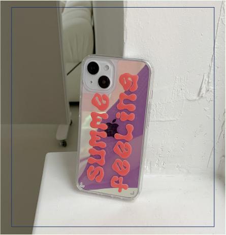 [Mademoment] Summer Feeling Lettering Design Glossy Mirror Phone Case