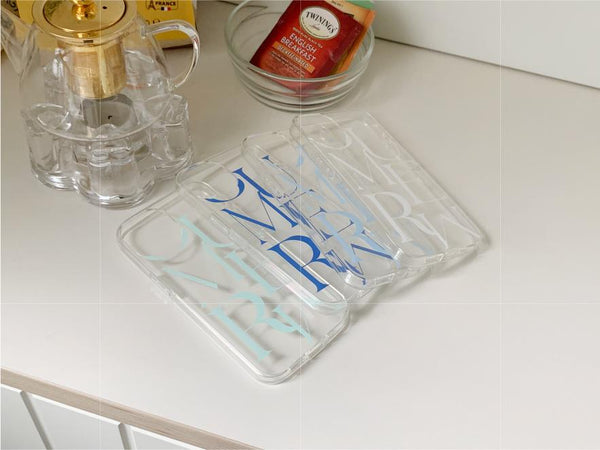 [Mademoment] Summer Mood Lettering Design Clear Phone Case (3 Types)