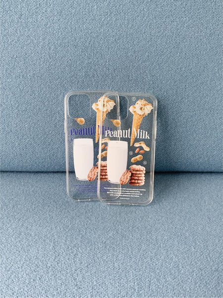 [Mademoment] 피넛밀크 디자인 Clear Phone Case (3 Types)