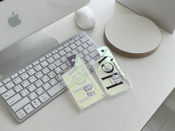 [Mademoment] Hey Momo Lettering Design Glossy Mirror Phone Case