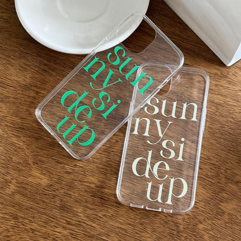 [Mademoment] Sunny Side Up Lettering Design Clear Phone Case (4 Types)