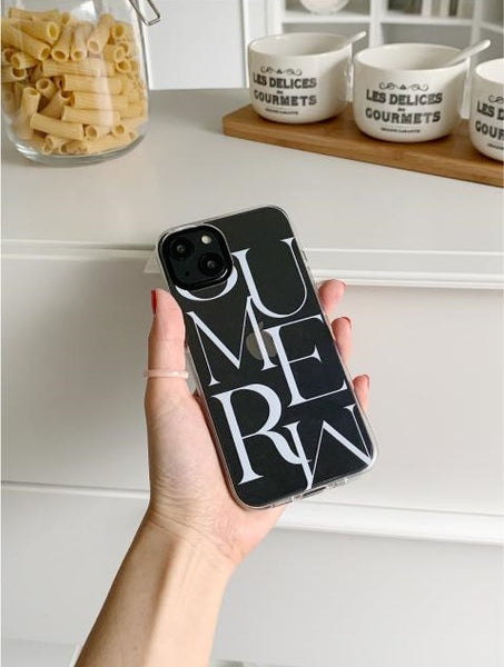 [Mademoment] Summer Mood Lettering Design Clear Phone Case (3 Types)