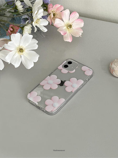 [Mademoment] 벌룬플라워 패턴 디자인 Clear Phone Case (2 Types)