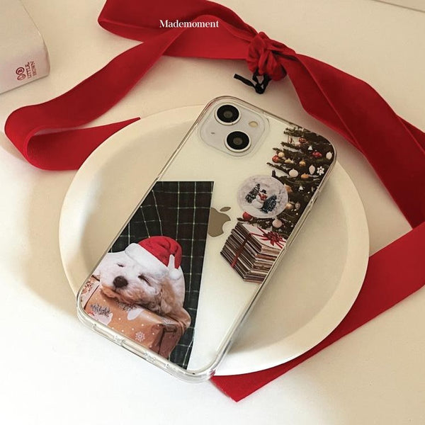 [Mademoment] Sleepy Puppy Design Clear Phone Case (4 Types)