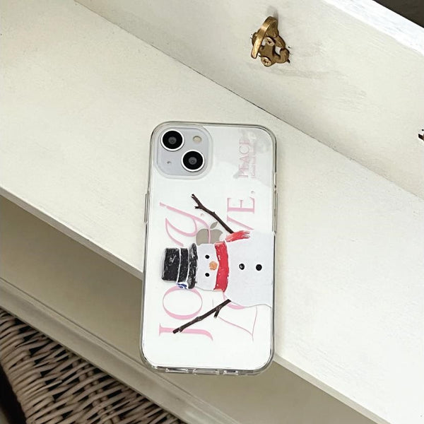 [Mademoment] Big Snowman Design Clear Phone Case (4 Types)