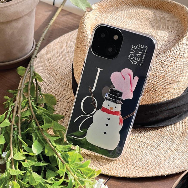 [Mademoment] Love And Joy Snowman Design Clear Phone Case (4 Types)